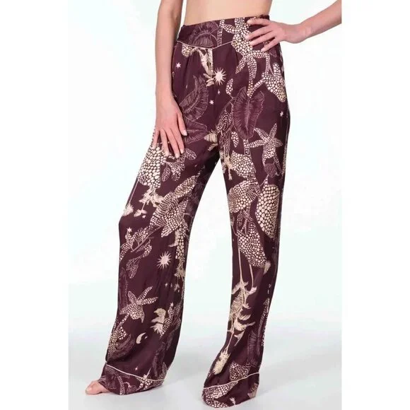 Forte Forte Printed Palazzo Pants Purple Cream Womens Size 00 XXS - Picture 12 of 12